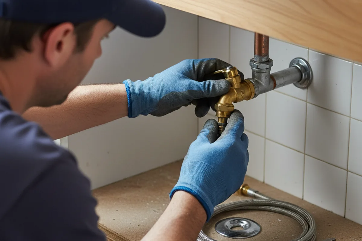 Shutoff valve and fitting work during Faucet and Fixture Repair in Helenville
